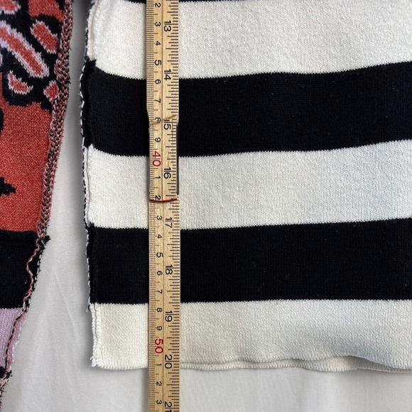 We The Free by Free People Striped Floral Sleeve Sweater Women's Medium Artsy - Picture 16 of 16